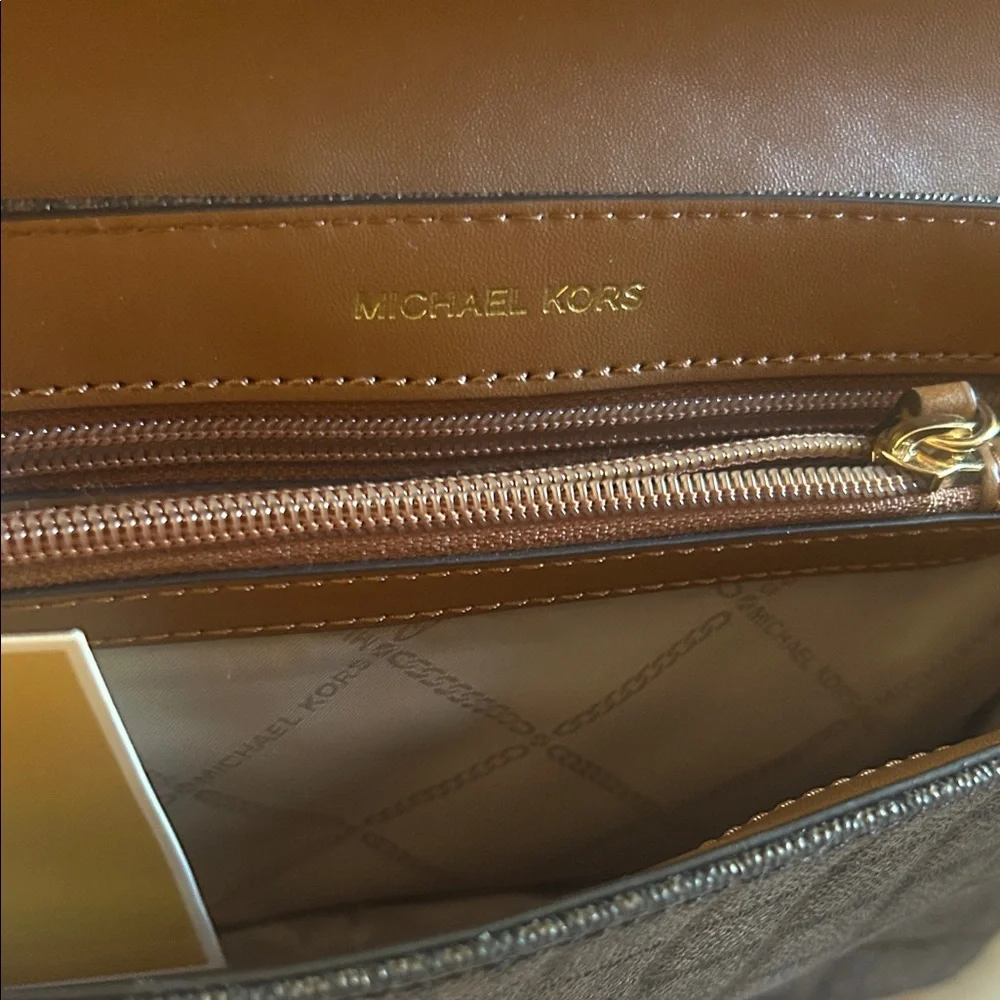 MICHAEL Michael Kors‎ Brown and Cream Quilted Shoulder Bag
